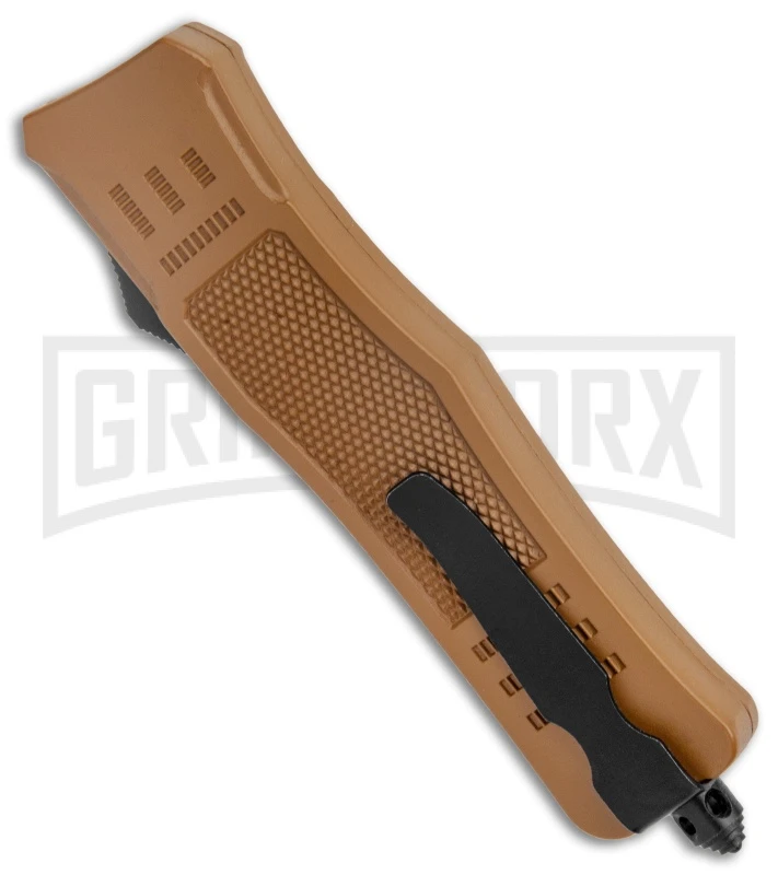 Atomic Defender Medium OTF Automatic Knife Sand Brown - Two Tone Tanto SER 5 Atomic Defender Medium OTF Automatic Knife Sand Brown - Two Tone Tanto SER - Image 3