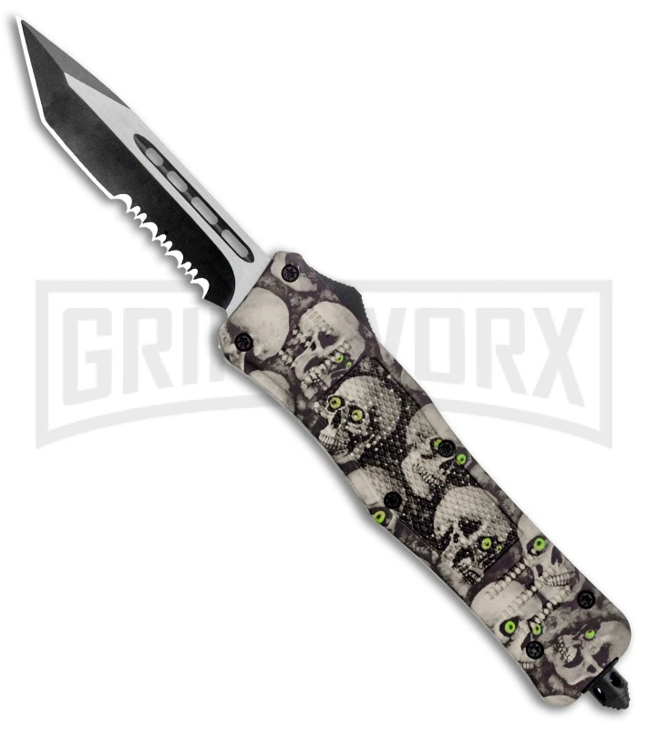 Atomic Defender Medium OTF Skull Tanto Knife - (3.25" Satin) 3 Atomic Defender Medium OTF Skull Tanto Knife - (3.25" Satin)
