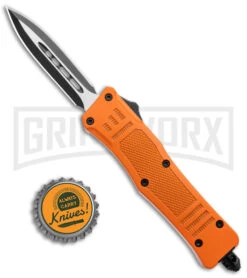 Atomic Defender Mini OTF Automatic Knife Orange - Two Tone Dagger -Best Knifes Shop Atomic Defender Mini OTF Auto Orange TT Dagger BHQ 141104 jr bottlecap large