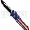 Atomic Defender Large OTF Knife Stars & Stripes Flag - Two Tone Drop Point -Best Knifes Shop Atomic Defender US Flag OTF Auto TT Plain GX 33413 jr large