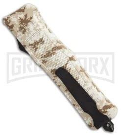 Atomic Defender Dagger Tan Camo OTF Automatic Knife - Two Tone Plain *Discounted -Best Knifes Shop Atomic Defender dagger tan camo two tone plain BP 19369 er side large