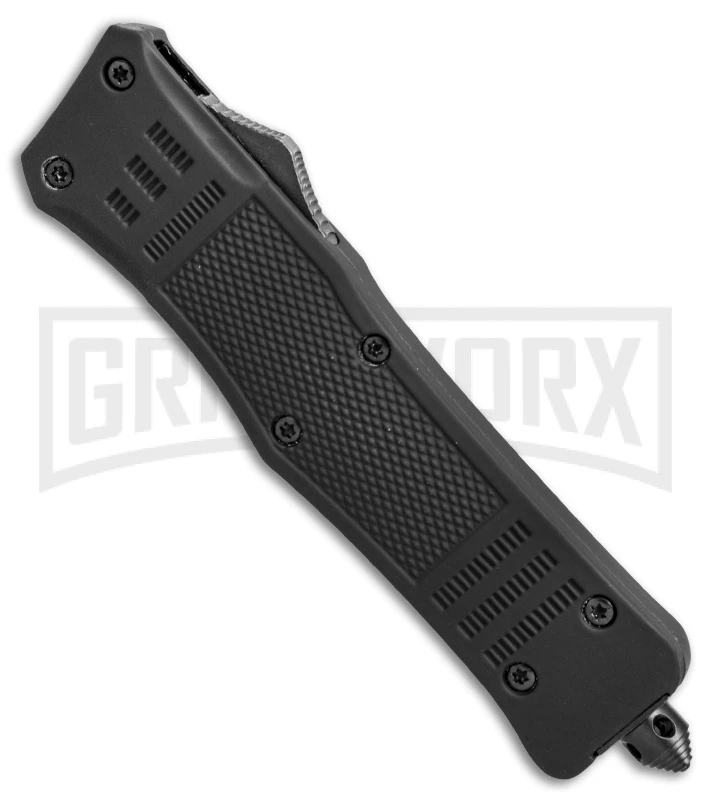 Atomic Defender Large OTF Automatic Knife Black - Two Tone Drop Point 4 Atomic Defender Large OTF Automatic Knife Black - Two Tone Drop Point - Image 2