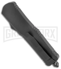 Atomic Lance Drop Point Black OTF Automatic Knife - Damascus Plain -Best Knifes Shop Atomic Lance DP Black OTF Auto Damascus GX 35348 jr side large