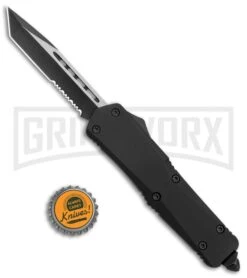 Atomic Lance Tanto Black OTF Automatic Knife - Two Tone Serr -Best Knifes Shop Atomic Lance Tanto Black OTF Auto TT Serr GX 19199 jr bottlecap large