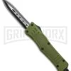 Atomic Defender Mini OTF Automatic Knife OD Green - Plain Two Tone Dagger -Best Knifes Shop Atomic Mini Defender OD Green black dagger plain BP 23736 er large