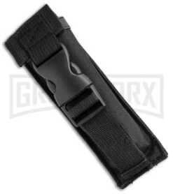 Atomic Shield Large Drop Point Black OTF Automatic Knife - Two Tone Serrated -Best Knifes Shop Atomic Shield Large DP Black OTF TT Serr GX 34162 jr sheath large