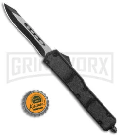 Atomic Slim Recurve Black OTF Automatic Knife - Two Tone Plain -Best Knifes Shop Atomic Slim Recurve Black OTF Auto TT GX 38529 jr bottlecap large