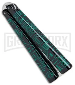 BB Barfly Green Circuit Bottle Opener Butterfly Trainer - Satin 8 BB Barfly Green Circuit Bottle Opener Butterfly Trainer - Satin -Best Knifes Shop BB Barfly Bottle Opener Butterfly Trainer Circuit Green Black BHQ 75545 jr side large