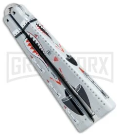 BB Barfly Shark Teeth Bottle Opener Butterfly Trainer - Satin 8 BB Barfly Shark Teeth Bottle Opener Butterfly Trainer - Satin -Best Knifes Shop BB Barfly Bottle Opener Butterfly Trainer Shark Teeth BHQ 75547 jr side large