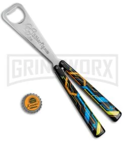 BB Barfly "The Grid" Bottle Opener Butterfly Trainer -Best Knifes Shop BB Barfly Bottle Opener Butterfly Trainer The Grid BHQ 82964 jr bottlecap large