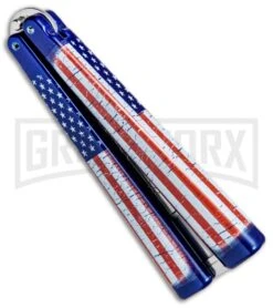 BB Barfly Wild American Flag Bottle Opener Butterfly Trainer 4TH18 6 BB Barfly Wild American Flag Bottle Opener Butterfly Trainer 4TH18 -Best Knifes Shop BB Barfly Bottle Opener Butterfly Trainer Wild American Flag BHQ 83042 jr side large