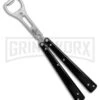 BB Barfly Pro V3 Black Bottle Opener Butterfly Trainer - Satin Plain -Best Knifes Shop BB Barfly Pro V3 Black Bottle Opener Butterlfy Trainer Black BHQ 87774 td large