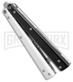 BB Barfly Pro V3 Black/White Bottle Opener Butterlfy Trainer 7 BB Barfly Pro V3 Black/White Bottle Opener Butterlfy Trainer -Best Knifes Shop BB Barfly Pro V3 Black White Bottle Opener Butterlfy Trainer BHQ 87776 td side large