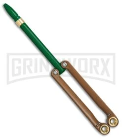 BaliYo By Spyderco Butterfly Pen Flipper Green/Brown