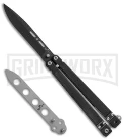 Bear OPS Bear-Song II Black Balisong Butterfly Knife (4.5" Black/Trainer Plain)
