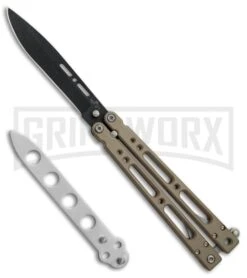 Bear OPS Bear Song IV Light Sand Balisong Butterfly Knife W/Trainer - Black