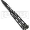 Bear OPS Bear Song IV Sim. Carbon Fiber Small Butterfly Knife - Black Plain -Best Knifes Shop Bear Ops Bear Song IV small sim carbon fiber black BHQ 75950 er large