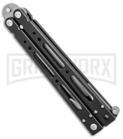 Bear OPS Bear-Song IV Black Tanto Butterfly Knife - Bead Blast Plain -Best Knifes Shop Bear Ops Bear Song IV tanto black bb BHQ 39364 er side large