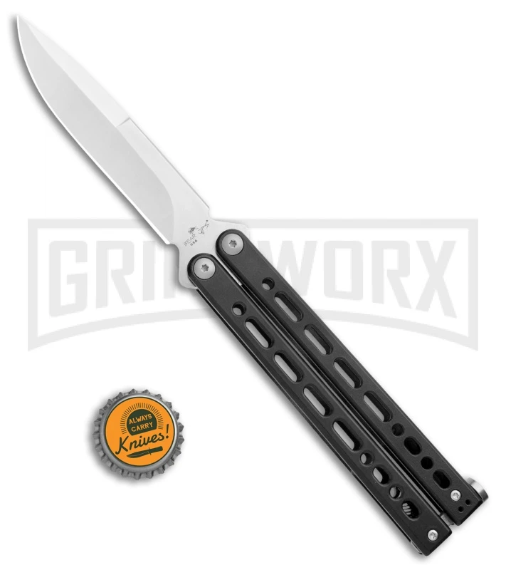 Bear Ops Bear Song VIII Black Butterfly Knife - Bayonet Satin Plain 6 Bear Ops Bear Song VIII Black Butterfly Knife - Bayonet Satin Plain - Image 4