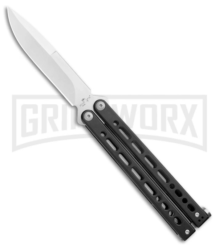 Bear Ops Bear Song VIII Black Butterfly Knife - Bayonet Satin Plain 3 Bear Ops Bear Song VIII Black Butterfly Knife - Bayonet Satin Plain