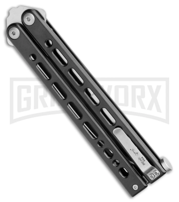 Bear Ops Bear Song VIII Black Butterfly Knife - Bayonet Satin Plain 5 Bear Ops Bear Song VIII Black Butterfly Knife - Bayonet Satin Plain - Image 3