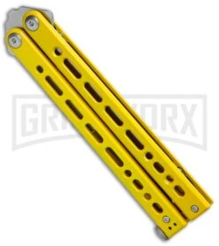 Bear Ops Bear Song VIII Yellow Butterfly Knife - Bayonet Satin Plain 7 Bear Ops Bear Song VIII Yellow Butterfly Knife - Bayonet Satin Plain -Best Knifes Shop Bear Ops Bear Song VIII Butterfly Yellow CP Satin B 820 SSYW S BHQ 124145 jr spine large