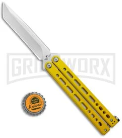 Bear Ops Bear Song VIII Yellow Butterfly Knife - Tanto Satin Plain -Best Knifes Shop Bear Ops Bear Song VIII Butterfly Yellow Tanto Satin B 810 SSYW S BHQ 124341 jr bottlecap large
