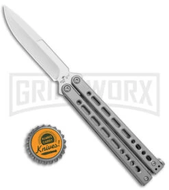 Bear Ops Bear Song VIII Small Gray Butterfly Knife - Bayonet Satin Plain -Best Knifes Shop Bear Ops Bear Song VIII Small Butterfly Gray Satin Bayo BHQ 145125 jr bottlecap large