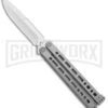 Bear Ops Bear Song VIII Small Gray Butterfly Knife - Bayonet Satin Plain -Best Knifes Shop Bear Ops Bear Song VIII Small Butterfly Gray Satin Bayo BHQ 145125 jr large