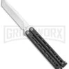 Bear Ops Bear Song VIII Black Butterfly Knife - Tanto Satin Plain -Best Knifes Shop Bear Ops Bear Song VIII Tanto Black Satin BHQ 107302 jr large