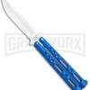 Bear & Son Knives Blue Large 117 Balisong Butterfly Knife - Satin Plain 2 Bear & Son Knives Blue Large 117 Balisong Butterfly Knife - Satin Plain -Best Knifes Shop Bear Son Butterfly Blue 117BL BHQ 114368 LS large