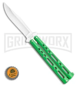 Bear & Son Knives Green Large 117 Balisong Butterfly Knife - Satin Plain 9 Bear & Son Knives Green Large 117 Balisong Butterfly Knife - Satin Plain -Best Knifes Shop Bear Son Butterfly Green 117GR BHQ 114199 LS Bottlecappng large