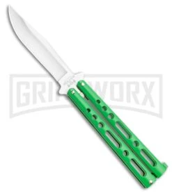 Bear & Son Knives Green Large 117 Balisong Butterfly Knife - Satin Plain