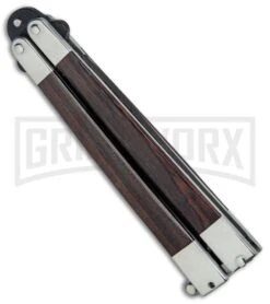 Bear & Son Black Walnut Butterfly Knife - Black Plain 7 Bear & Son Black Walnut Butterfly Knife - Black Plain -Best Knifes Shop Bear Son Butterfly Knife Black Walnut Black BW17T BHQ 77785 jr spine large