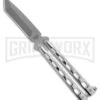 Bear & Son Knives SS14A Stainless Steel Butterfly Knife - Tanto Bead Blast -Best Knifes Shop Bear Son Butterfly Knife Tanto Stainless Steel 4in BB BHQ 87647 td large