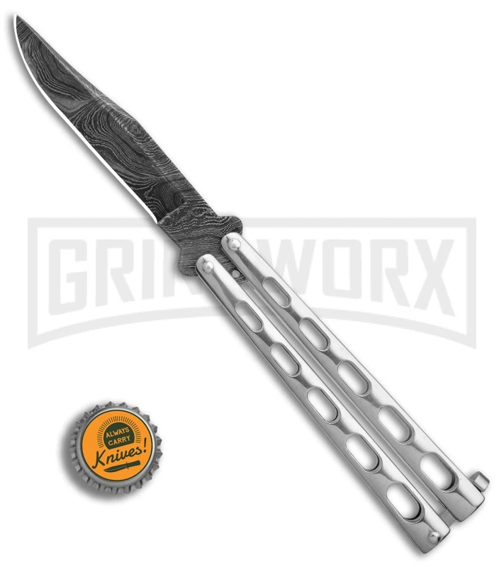 Bear & Son Knives SS14D Stainless Steel Butterfly Knife - Clip Point Damascus 6 Bear & Son Knives SS14D Stainless Steel Butterfly Knife - Clip Point Damascus - Image 4