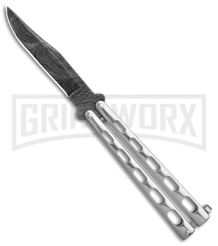 Bear & Son Knives SS14D Stainless Steel Butterfly Knife - Clip Point Damascus 3 Bear & Son Knives SS14D Stainless Steel Butterfly Knife - Clip Point Damascus