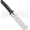 Bear & Son 115TANW White Butterfly Knife - Tanto Black Plain 1 Bear & Son 115TANW White Butterfly Knife - Tanto Black Plain -Best Knifes Shop Bear Son Large Butterfly tanto white black BHQ 76613 er large