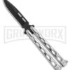 Bear & Son Knives 15 Stainless Steel Butterfly Knife - Spear Point Black Plain 1 Bear & Son Knives 15 Stainless Steel Butterfly Knife - Spear Point Black Plain -Best Knifes Shop Bear Son Spear Point Butterfly Knife Stainless Steel 4in Black BHQ 88284 td large