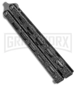 Bear & Son Knives 114 Silver Balisong Trainer Butterfly Knife - Satin Plain 7 Bear & Son Knives 114 Silver Balisong Trainer Butterfly Knife - Satin Plain -Best Knifes Shop Bear Son Spear Point Butterfly Knife Stainless Steel 4in Dull Blade BHQ 8439 td side large
