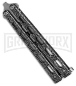 Bear & Son Knives 114 Silver Balisong Trainer Butterfly Knife - Satin Plain 6 Bear & Son Knives 114 Silver Balisong Trainer Butterfly Knife - Satin Plain -Best Knifes Shop Bear Son Spear Point Butterfly Knife Stainless Steel 4in Dull Blade BHQ 8439 td spine large