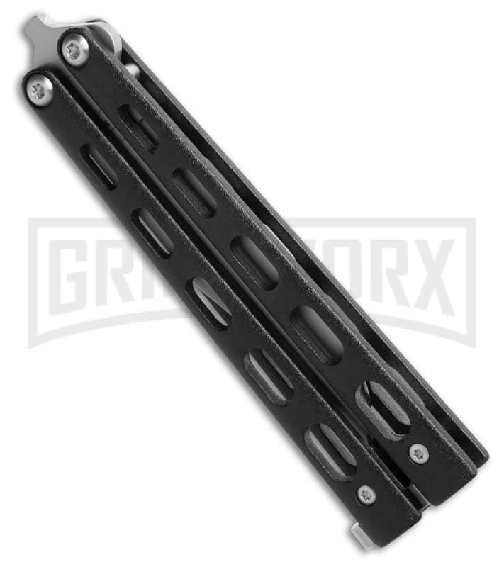 Bear And Son Knives 113B Small Black Balisong Butterfly Knife - Satin Plain 5 Bear And Son Knives 113B Small Black Balisong Butterfly Knife - Satin Plain - Image 3