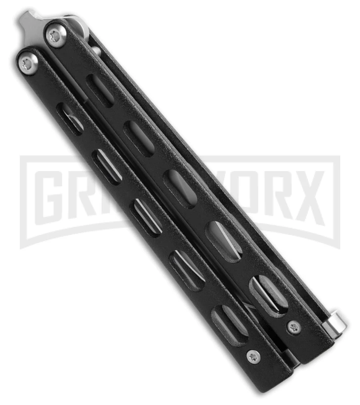 Bear And Son Knives 113B Small Black Balisong Butterfly Knife - Satin Plain 4 Bear And Son Knives 113B Small Black Balisong Butterfly Knife - Satin Plain - Image 2
