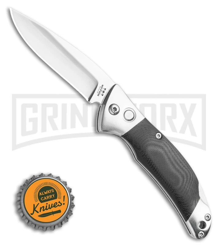 Bear And Son Black G-10 Automatic Lockback Knife - Satin Plain 6 Bear And Son Black G-10 Automatic Lockback Knife - Satin Plain - Image 4
