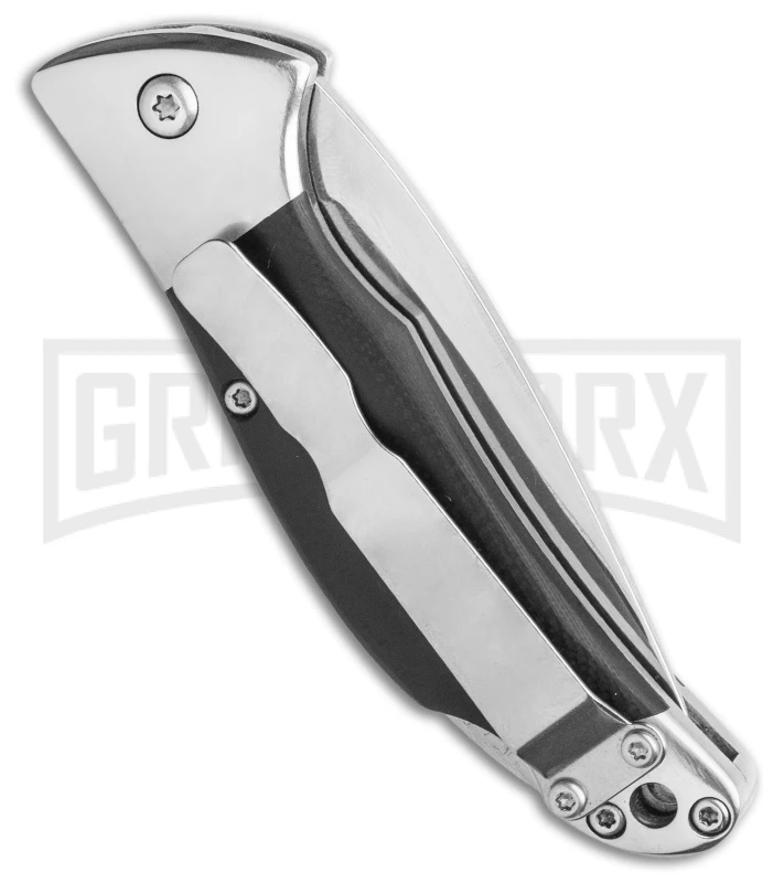 Bear And Son Black G-10 Automatic Lockback Knife - Satin Plain 5 Bear And Son Black G-10 Automatic Lockback Knife - Satin Plain - Image 3