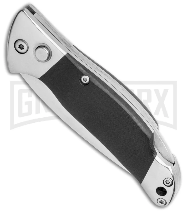 Bear And Son Black G-10 Automatic Lockback Knife - Satin Plain 4 Bear And Son Black G-10 Automatic Lockback Knife - Satin Plain - Image 2