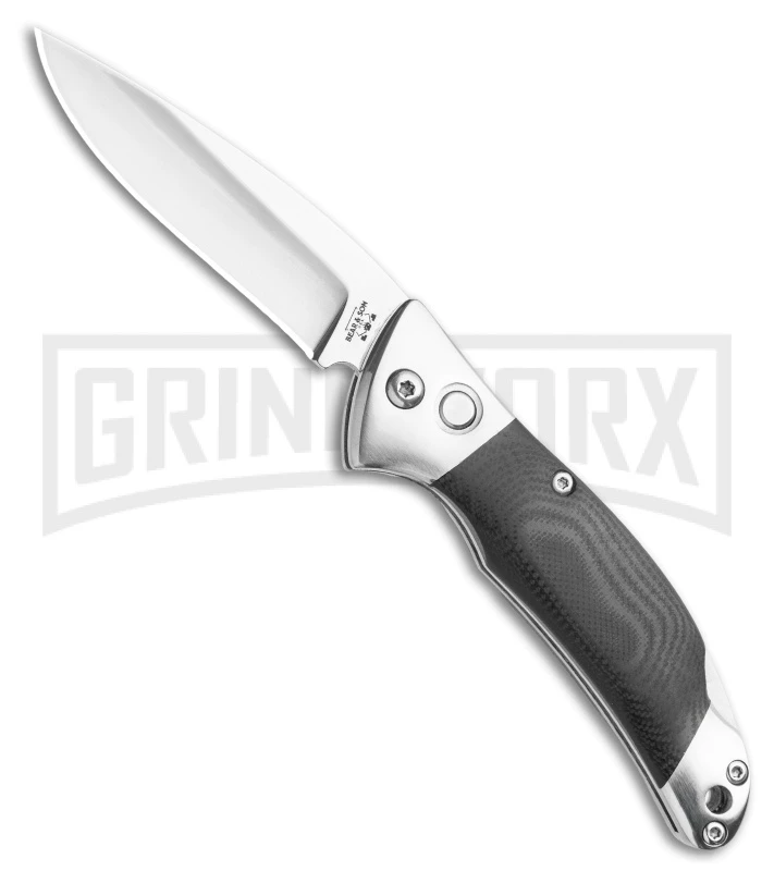 Bear And Son Black G-10 Automatic Lockback Knife - Satin Plain 3 Bear And Son Black G-10 Automatic Lockback Knife - Satin Plain