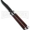 Bear And Son Cocobolo Wood Balisong Butterfly Knife - Black Plain -Best Knifes Shop Bear and Son Butterfly Cocobolo Wood Handles Black CB17 BHQ 0888 jr large