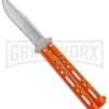 Bear & Son Butterfly Knife Orange Steel - Clip Point Plain -Best Knifes Shop Bear and Son Butterfly Orange SW BHQ 135322 jr large