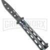 Bear & Son 115 Galaxy Butterfly Knife - Black Dull -Best Knifes Shop Bear and Son Butterfly Trainer Black Sparkle Black BHQ 141053 jr large